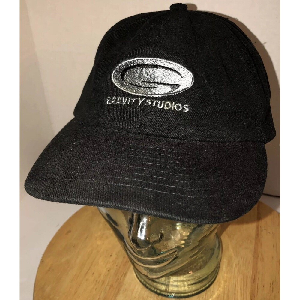 Vintage GRAVITY STUDIOS Sundance 2002 Black Hat Cap Strapback Music Film RARE